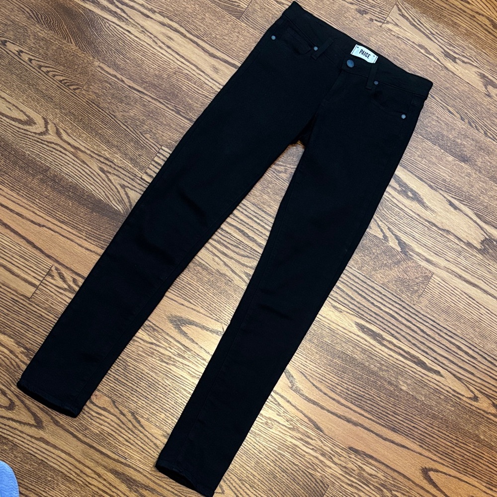 Paige Denim Skyline Skinny Black Jeans size 24